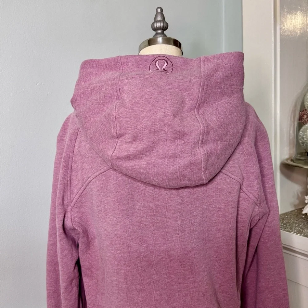 Lululemon Scuba Hoodie Jacket Light Cotton Fleece Heathered Velvet Dust Size 10